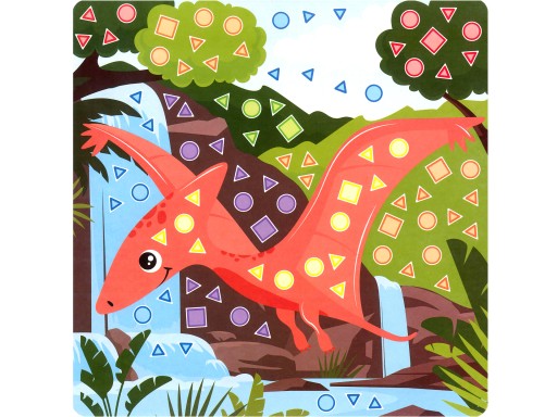 Penová MOZAIKA Scrapbook NÁLEPKY Dinosaury 4 obrázky Clever Head
