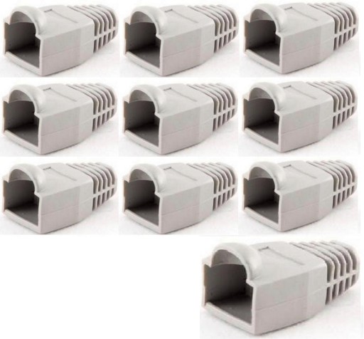 10 kusov gumený KRYT na zástrčku RJ45, sivé kryty STP FTP UTP kat