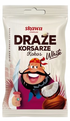 SKAWA Kokosové dražé KORSARZE WHITE biele 70g