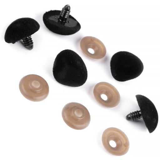 5x SVORKY na bezpečnostné nosy 20x25 mm na hračky VELVET BLACK