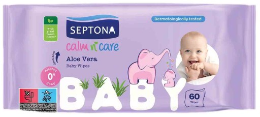 Vlhčené obrúsky pre deti s aloe, 60 kusov