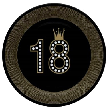 Papierové taniere čierne taniere 18. narodeniny