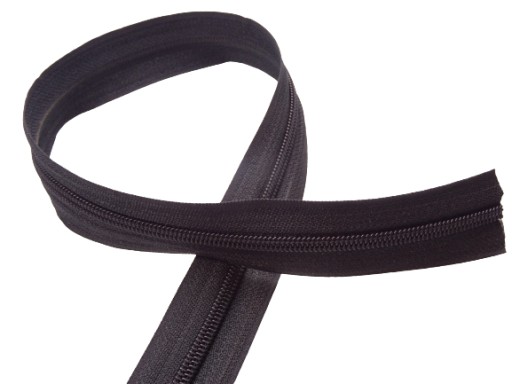 Páska na zips #7 špirála 1 meter čierna