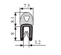 GUMOVÉ TESNENIE PRE HRANU DO 3 mm, VYZTUŽENÉ GT-017