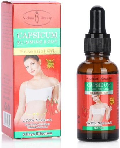 CAPSICUM CHILI HORÚCI OLEJ, SCHUDNÚCI, VYHLADZUJÚCI POKOŽKU, DETOX NA CELULITÍDU