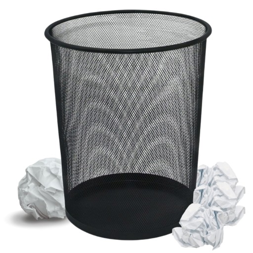 KOVOVÝ KOVOVÝ ZÁSOBNÍK NA PAPIER, 19 LITROV, ČIERNA