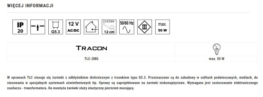 TRACON Halogénová lampa, matná zlatá MR16 TLC-2MG