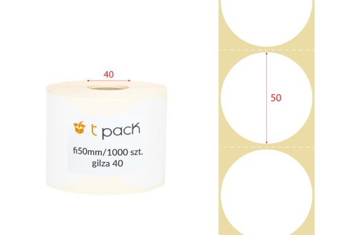 TEPELNÉ ŠTÍTKY okrúhle FI 50 NÁLEPKY 1000 ks