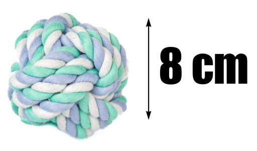 Hračka pre psa BALL, pletená loptička ROPE, 8 cm