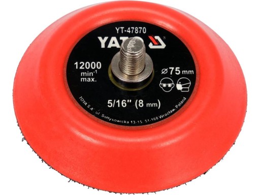 LEŠTIACA PLATŇA 75MM DISK NA VELCRO, 5/16'' YATO