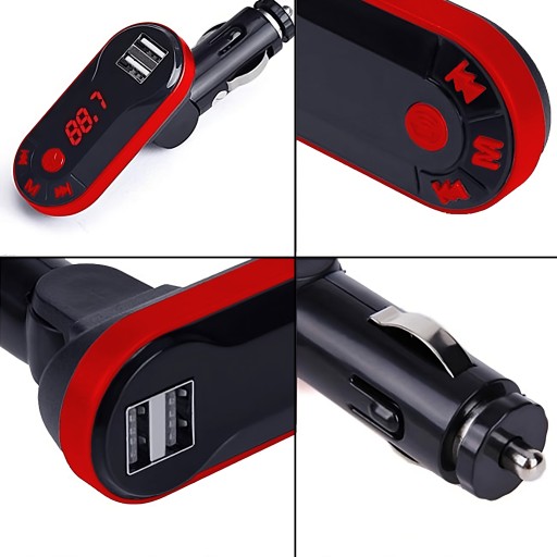FM BLUETOOTH VYSIELAČ MP3 NABÍJAČKA 2XUSB SD LCD