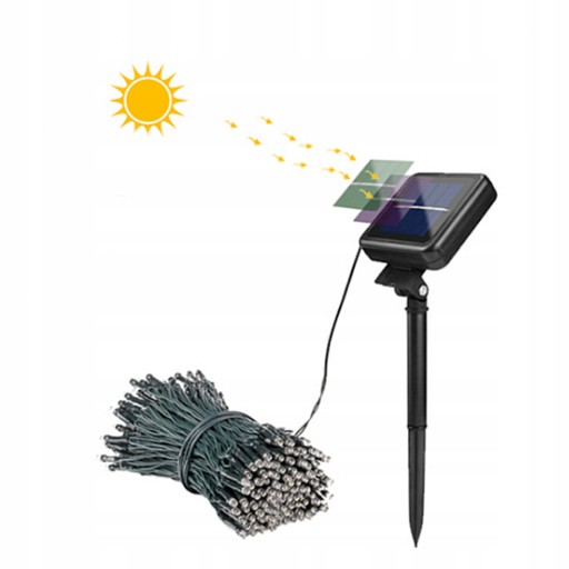 SOLÁRNE VIANOČNÉ LAMPY SOLÁRNE DEKORATÍVNE VONKAJŠIE GARLANDY 100 LED VIANOČNÉ