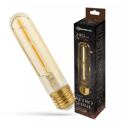 Retro LED žiarovka T30, trubica E-27, 2W teplá biela