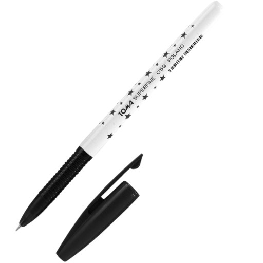 Toma Superfine guľôčkové pero 0,5 mm čierne 2 ks.
