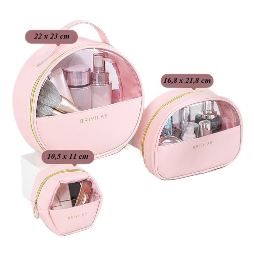 Kozmetická taštička Travel Organizer Transparent 3 ks