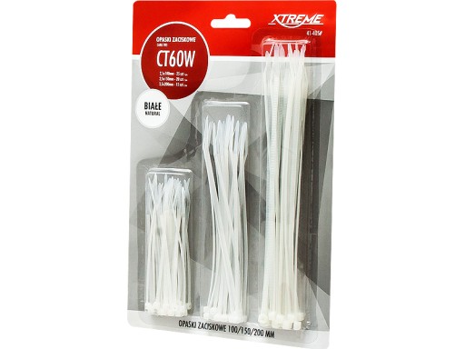 SÚPRAVA BIELECH KLIPOV 2,5 MM 100 150 200 MM 60 KS PEVNÉ VAPÁTKY