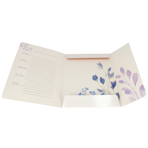 A4 JEDNODUCHÝ PAPIEROVÝ ZLOŽKA s gumičkou, biela s priečinkami FLOWERS STARPAK Bloom