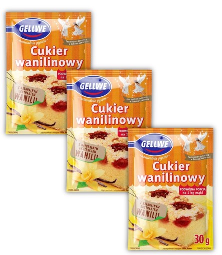 3 x GELLWE Vanilkový cukor 30g veľké bal