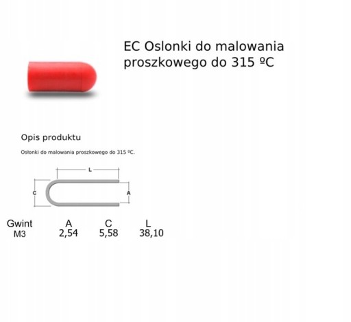 Silikónový kryt M 3, dĺžka 38,10 mm - 50 ks.