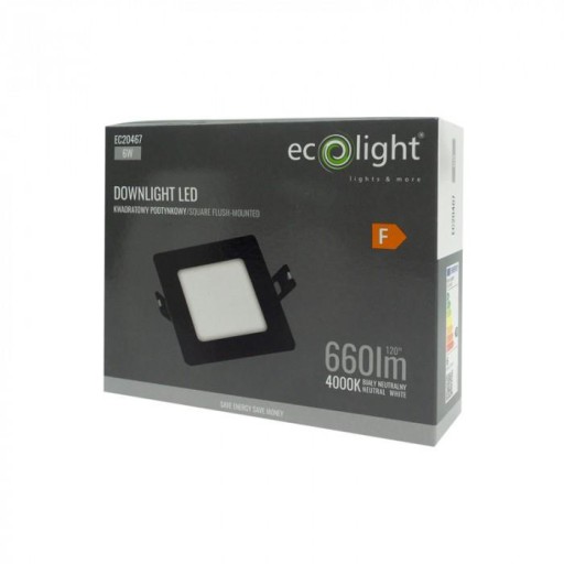 Eco Light LED zapustené stropné svietidlo 6W 660lm 4000K