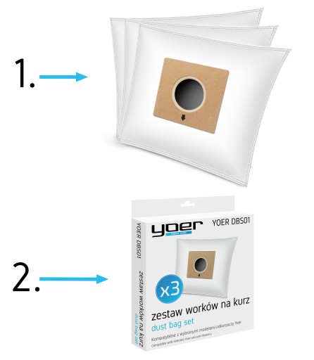 SET 3 vreciek do vysávača Yoer VC01BK