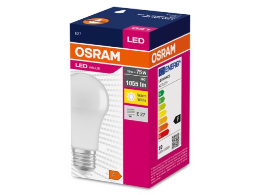 Osram LED žiarovka E27 A60 10W=75W 1055lm 2700K