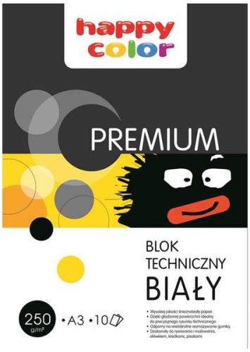 Technická podložka A3 biela 10 listov HAPPY COLOR 250g PREMIUM