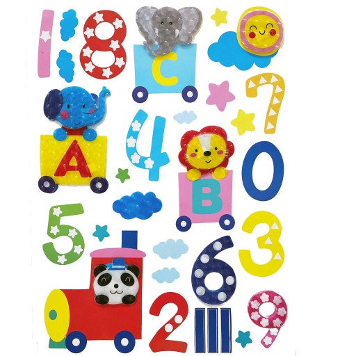 3D NÁLEPKY NA STENU PRE DETI ČÍSLA ZOO EDU - Edukačná sada