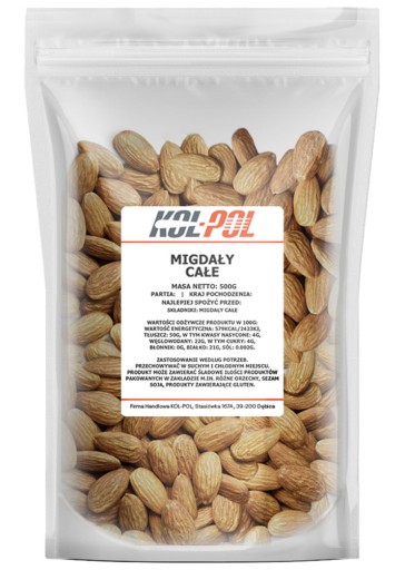 Celé mandle 500g California natural fresh | Kol-Pol