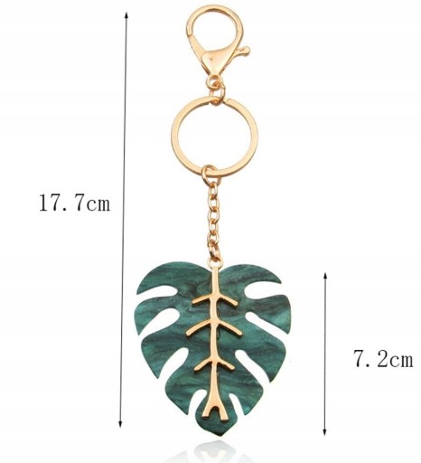 Prívesok na kľúče s listami Monstera Gold