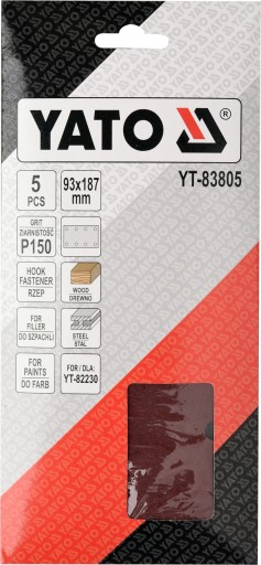YATO BRÚSNY PAPIER 90x187mm P150 PRE YT-82230 YT-83805