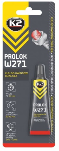 K2 PROLOK 6ML LEPIDLO NA SKRUTKOVÝ ZÁVIT VYSOKÁ PEVNOSŤ