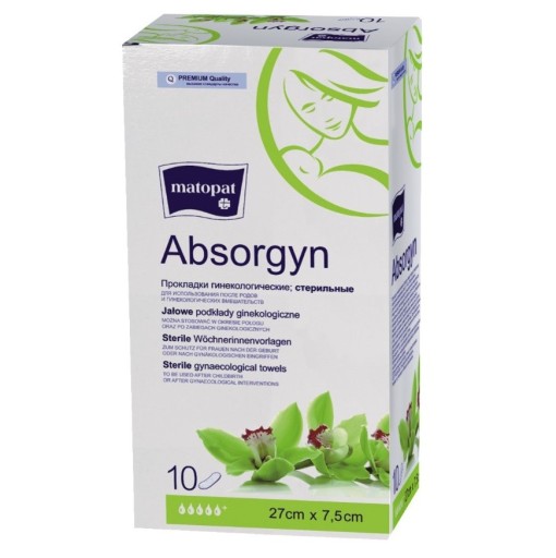 Gynekologické vložky sterilné Absorgyn Matopat 7,5x27cm 10 ks.