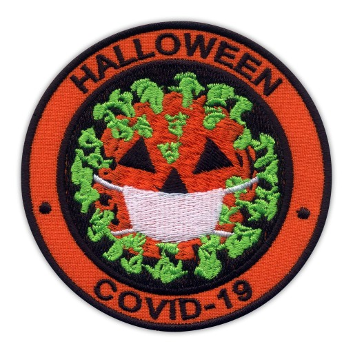 HALLOWEEN náplasť - vírusová tekvica s maskou