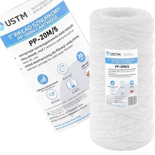 Zásobník na vodný filter 5'' PP 20 mikrónov USTM