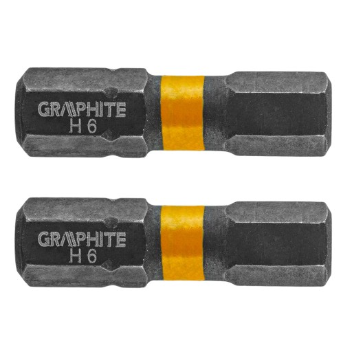 Nárazové bity HEX6 x 25mm 2ks GRAPHITE 56H509