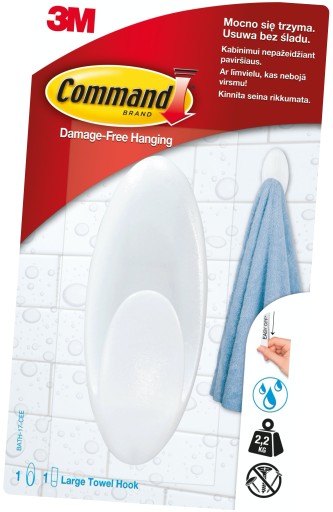 COMMAND 3M KÚPEĽŇOVÝ HÁK VEĽKÝ 2,2 kg VÚPEĽ-17