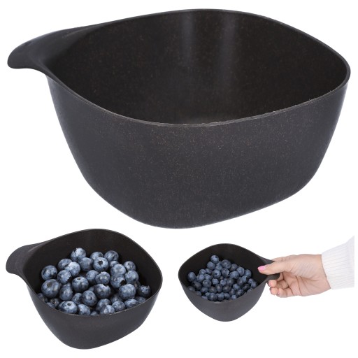 MISKA NA OBALU S RÚČKOU 0,75L MÁLA 14x17 CM MISKA HNEDÁ PLAST BIO