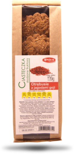 Otrubové sušienky s goji sušienky bez pridaného cukru 120 g Malwa