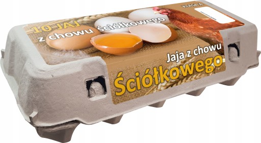 Podstielkové balenie s kartónom na 10 vajec Vajcia STP-LINE - 10 ks