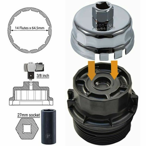 ZÁSUVOVÝ KĽÚČ NA OLEJOVÝ FILTER TOYOTA 64,5MM 14K
