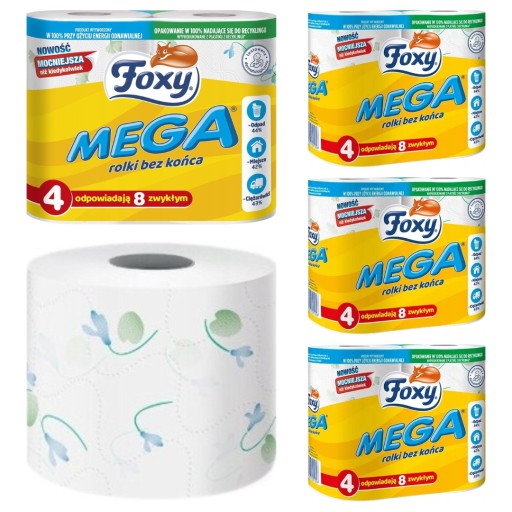 Toaletný papier Foxy Mega 4 rolky - XXL