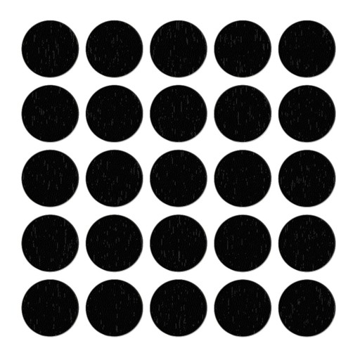 Samolepiace čierne nábytkové zátky, fi14mm, 25 kusov, krycie otvory