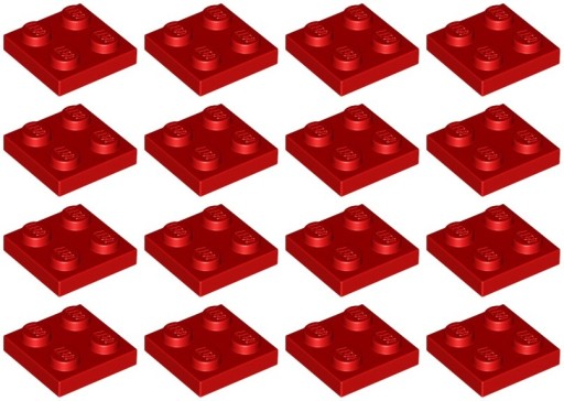 LEGO 3022 TANIER 2x2 červený NOVINKA (10g) 16 ks