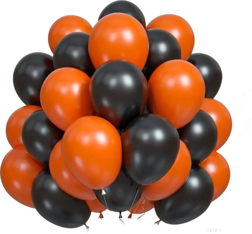 Čierno-oranžové balóny na halloweensku girlandu