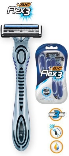 SHARVERS SHAVERS HOLENIE RAZOR BIC 3 FLEX 3 ks. SADA 3 ČEPEĽOV