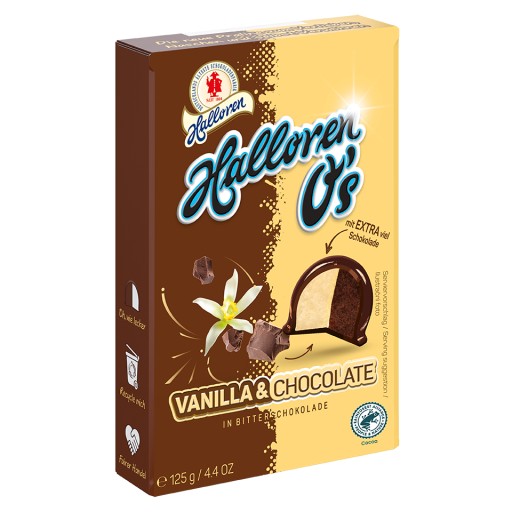 Halloren Wanilla Čokoládové guličky čokoládové s vanilkou 125g