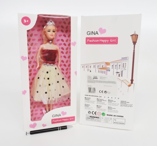 BÁBIKA Gina, 30 cm, v šatách, blond vlasy + diadém