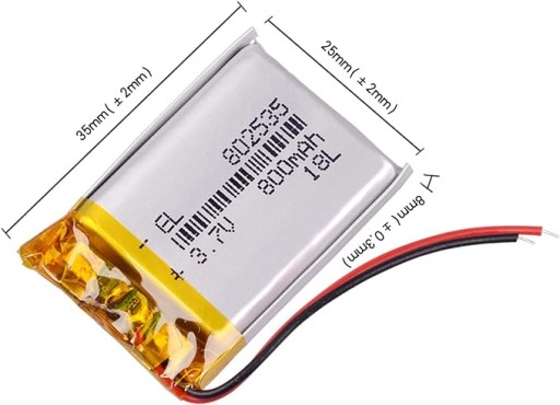 Batéria Li-Poly 800mAh 3,7V 802535