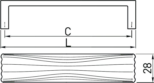 CADIS nábytková úchytka, C=320 mm, L=328 mm, ZnAl, chróm, GTV